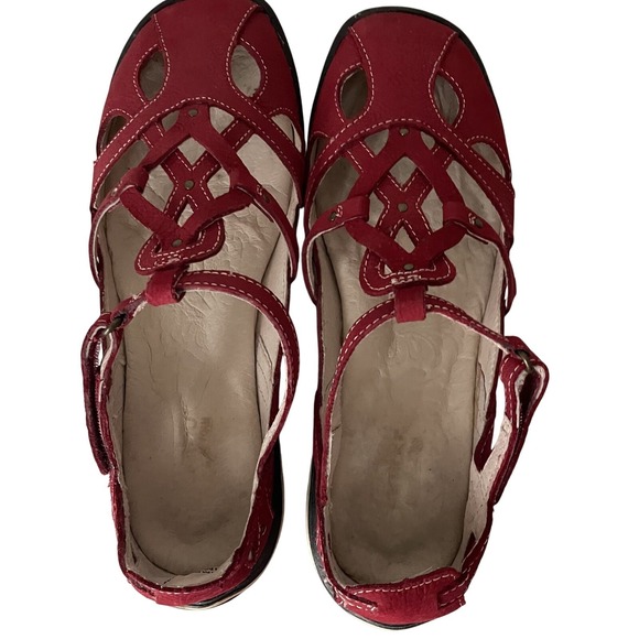 Jambu Spain Red Suede Strappy Walking Sandals Womens Size 8 - Picture 6 of 9
